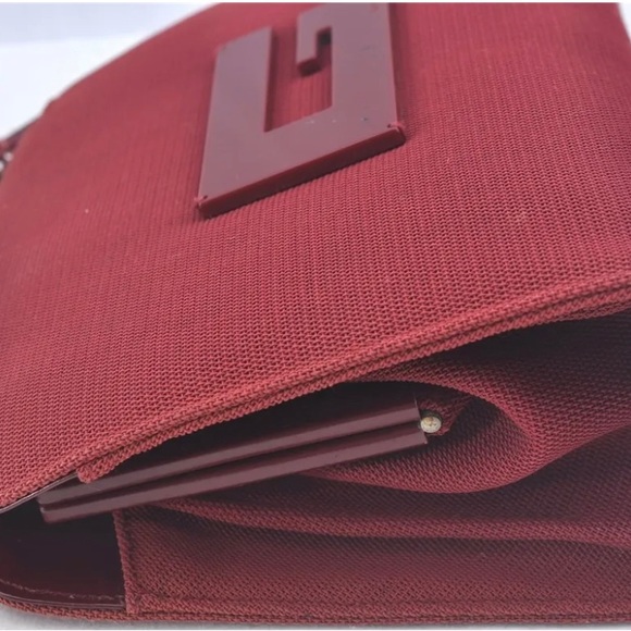 Rare 🦄 Red Authentic GUCCI Shoulder Hand Bag Nylon Leather - Picture 3 of 14